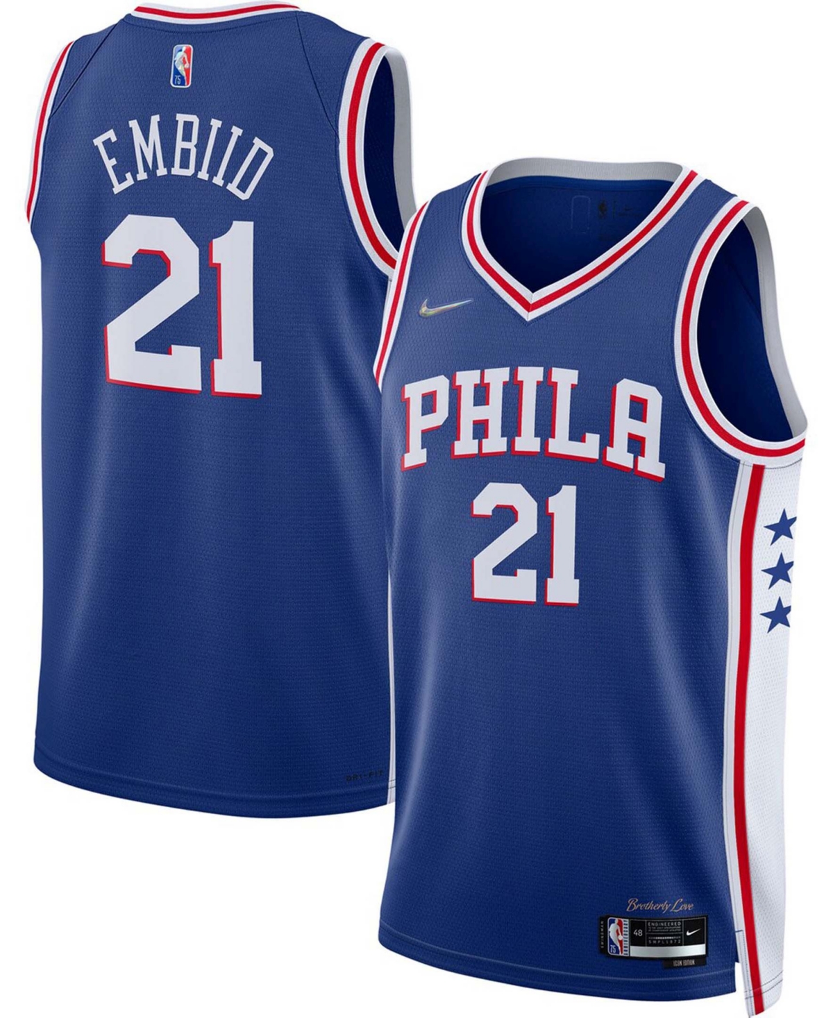 Men's Joel Embiid Royal Philadelphia 76ers 2021/22 Diamond Swingman Jersey - Icon Edition