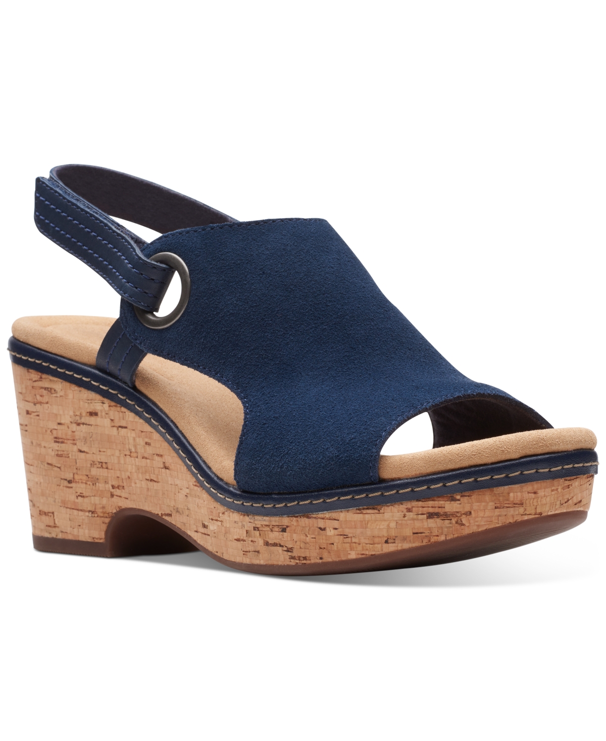 Size 12 M Clarks Women's Giselle Sea Slingback Platform Wedge Sandals Women's Shoes