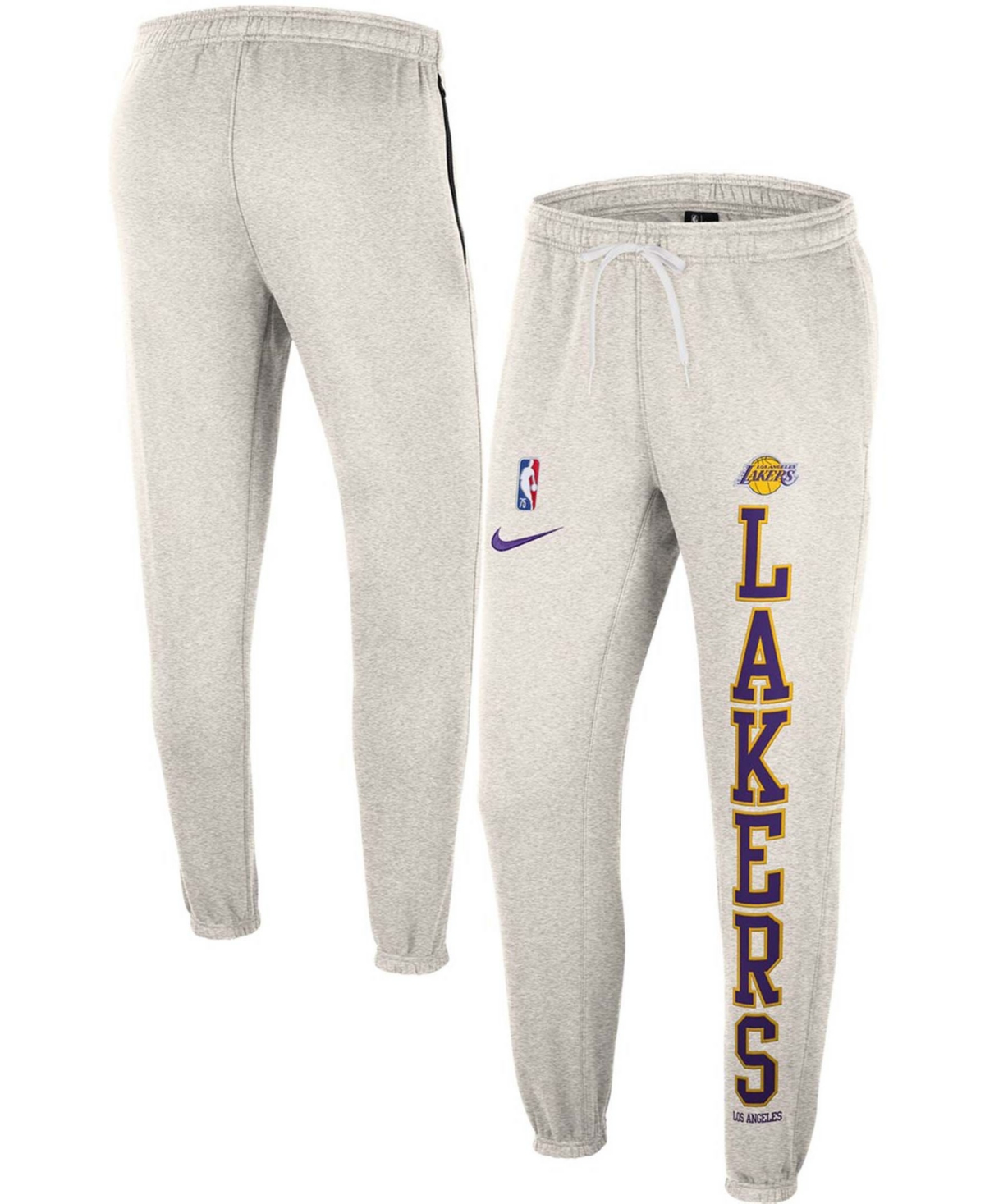 Men'sLos Angeles Lakers 75th Anniversary Courtside Fleece Pants - Oatmeal