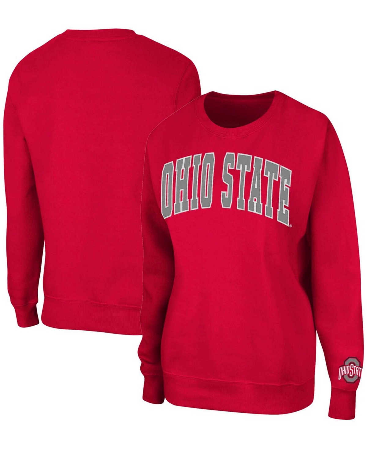 Women's Scarlet Ohio State Buckeyes Campanile Pullover Sweatshirt - Scarlet