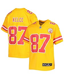 Big Boys Travis Kelce Gold-Tone Kansas City Chiefs Inverted Team Game Jersey