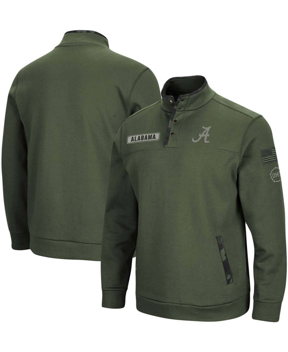 Men'sAlabama Crimson Tide Oht Military-Inspired Appreciation Digit Quarter-Snap Jacket - Olive