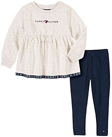 Toddler Girls Logo Empire Pullover Tunic and Leggings, 2-Piece Set