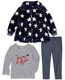 Toddler Girls Printed Jacket, T-shirt and Jeggings, 3-Piece Set