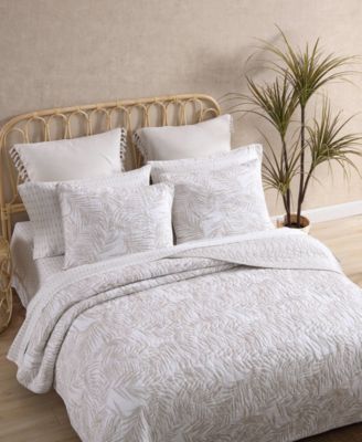 Palmday Cotton Reversible 3 Piece Quilt Set, Full/Queen
