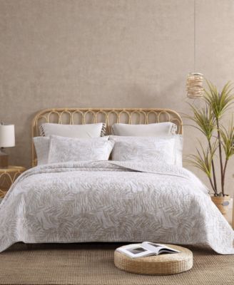 Palmday Cotton Reversible 3 Piece Quilt Set, Full/Queen