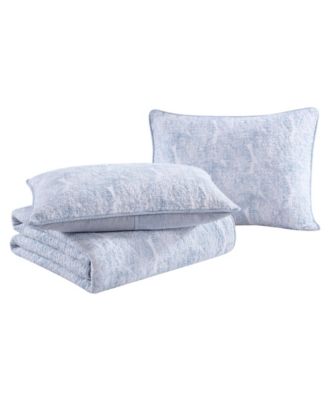 CLOSEOUT! Distressed Water Leaves 3-Pc. Quilt Set, King