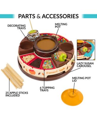 Nostalgia Lazy Susan Chocolate Caramel Apple Party with Heated