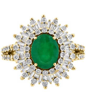 EFFY&reg; Ruby (1-7/8 ct. t.w.) & Diamond (1/4 ct. t.w.) Halo Statement Ring in 14k White Gold (Also in Sapphire and Emerald)