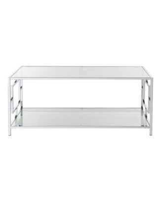 42" Chrome Town Square Coffee Table with Shelf
