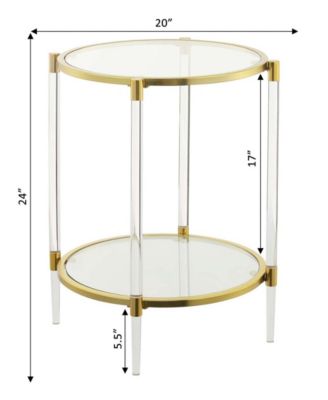 Royal Crest 2 Tier Acrylic Glass End Table
