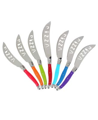 7 Piece Laguiole Pizza Knife Set, Rainbow Colors