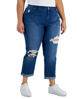 Style \u0026 Co Plus Size Ripped Boyfriend 