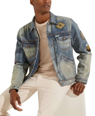 guess dillon patch denim jacket