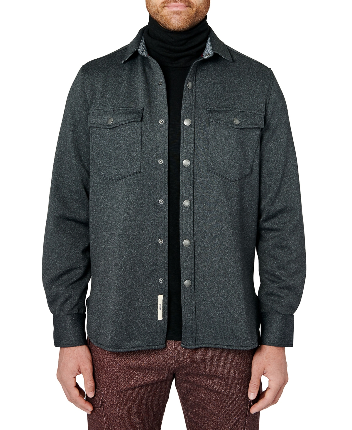 Men's Flint Bonded Fleece Lined Shirt Jacket - Black