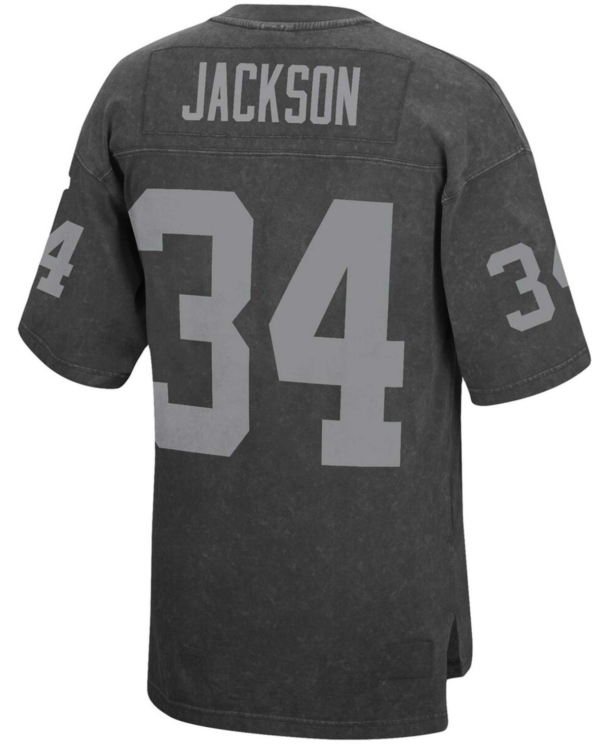 Mitchell & Ness Men's Bo Jackson Black Los Angeles Raiders Retired Player Name And Number Acid Wash Top In Black