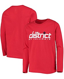 Youth Red Washington Wizards Primary Logo Long Sleeve T-shirt