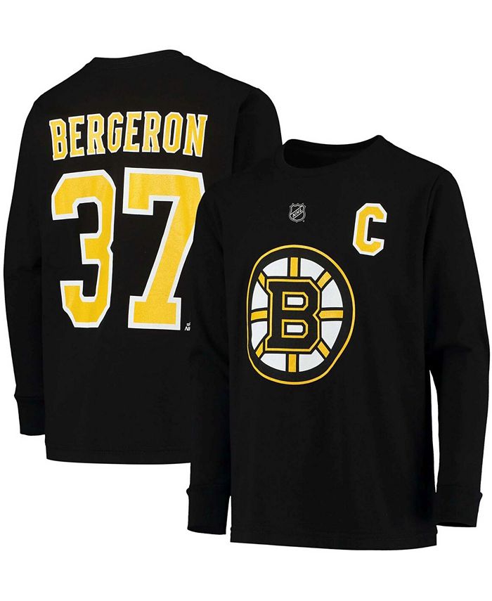 Youth Patrice Bergeron Black Boston Bruins Home Replica Player Jersey