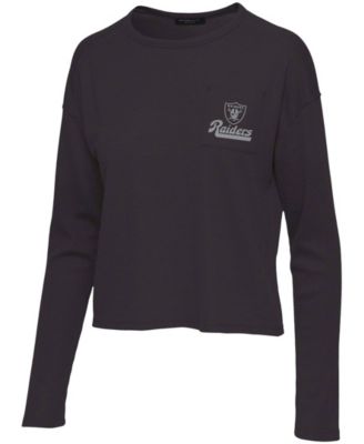 Women's  Black Las Vegas Raiders Pocket Thermal Long Sleeve T-shirt