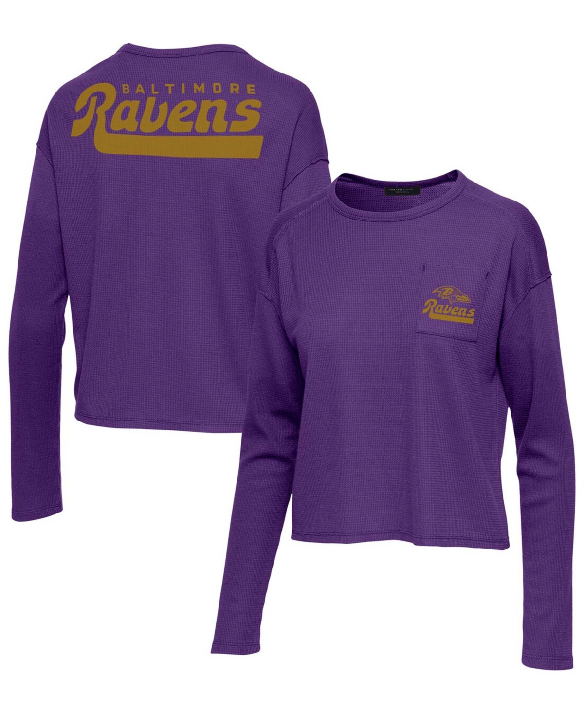 Women's Purple Baltimore Ravens Pocket Thermal Long Sleeve T-shirt - Purple