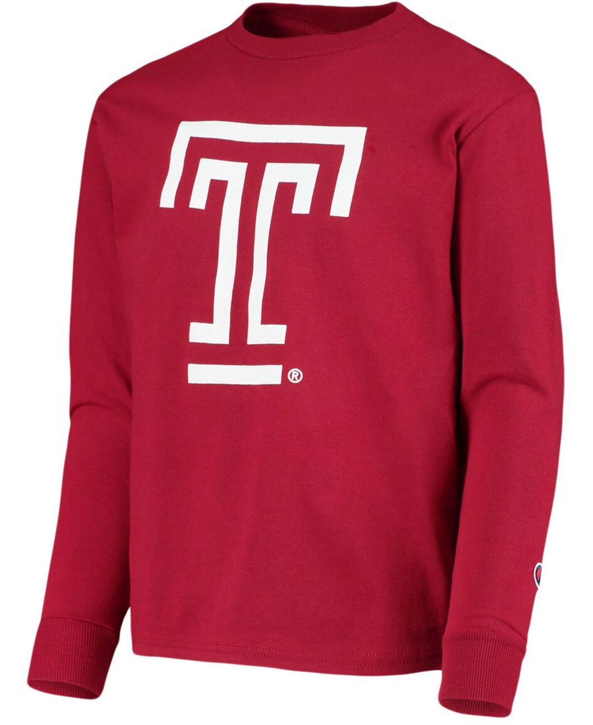 Big Boys and Girls Cherry Temple Owls Lockup Long Sleeve T-shirt
