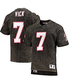 Men's Michael Vick Black Atlanta Falcons Retired Player Name and Number Acid Wash T-shirt
