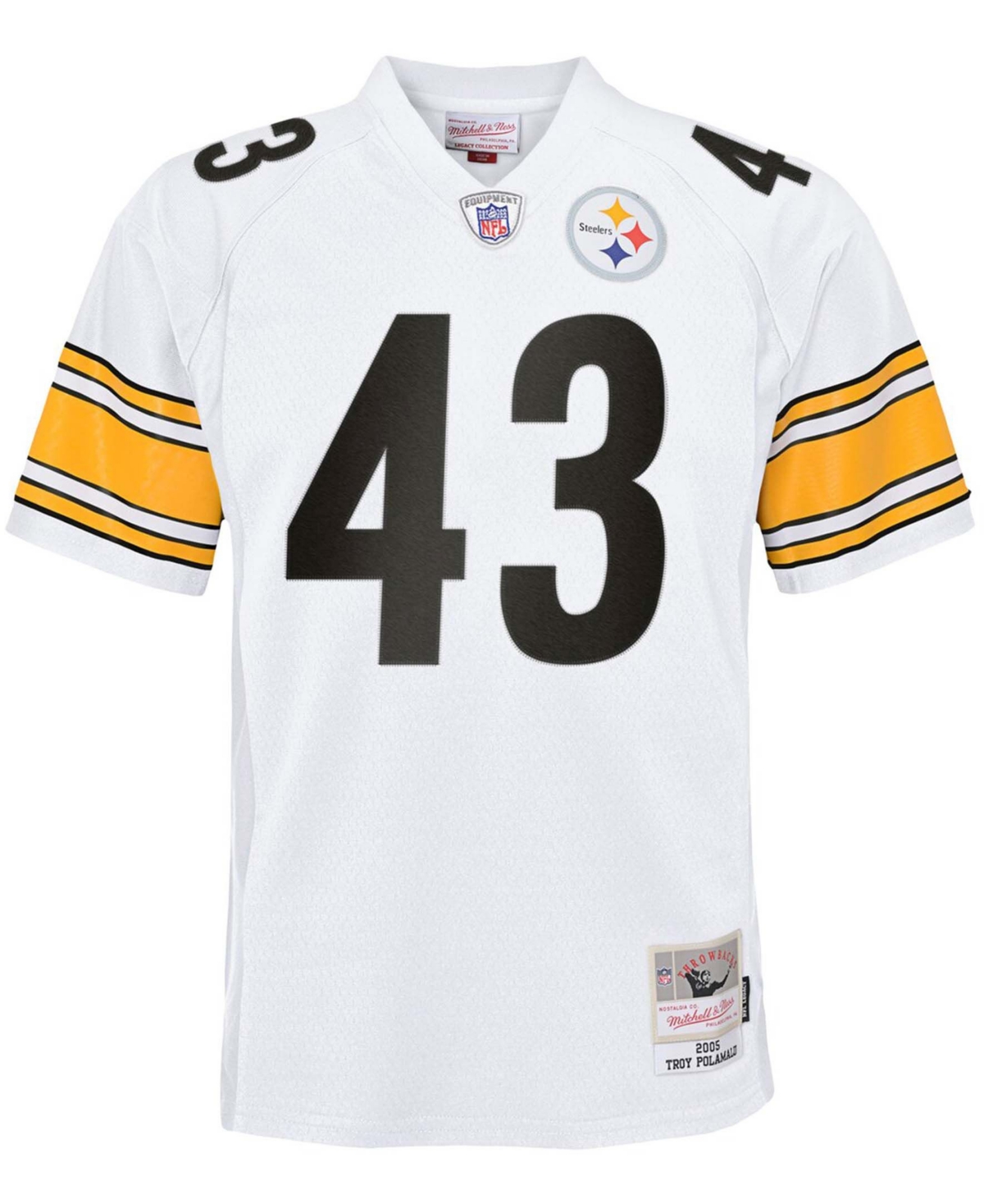 Big Boys and Girls Troy PolamaluPittsburgh Steelers 2005 Retired Player Legacy Jersey - White