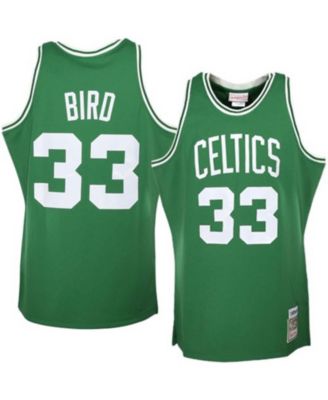 Men's Larry Bird Kelly Green Boston Celtics 1985/86 Hardwood Classics Authentic Jersey