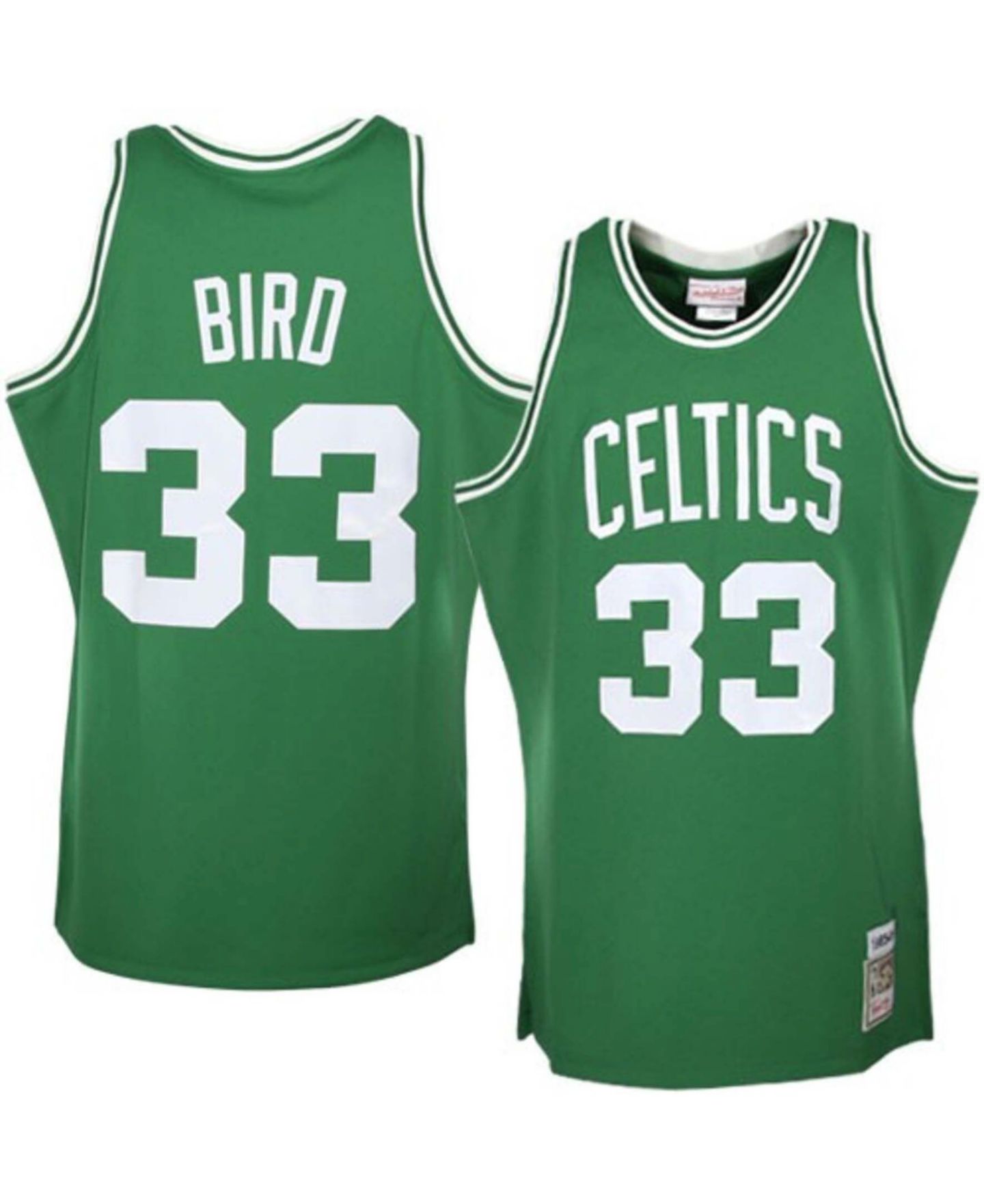 Мужской топ Mitchell & Ness Larry Bird Kelly Green Boston Celtics 1985/86 Hardwood Classics Authentic Jersey — фото 3