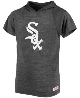 Big Boys Heather Black Chicago White Sox Raglan Short Sleeve Pullover Hoodie