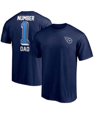 Men's Navy Tennessee Titans #1 Dad T-shirt