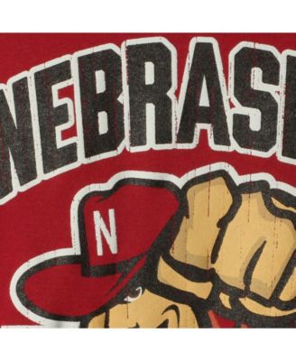 Big Boys and Girls Scarlet Nebraska Huskers Strong Mascot T-shirt