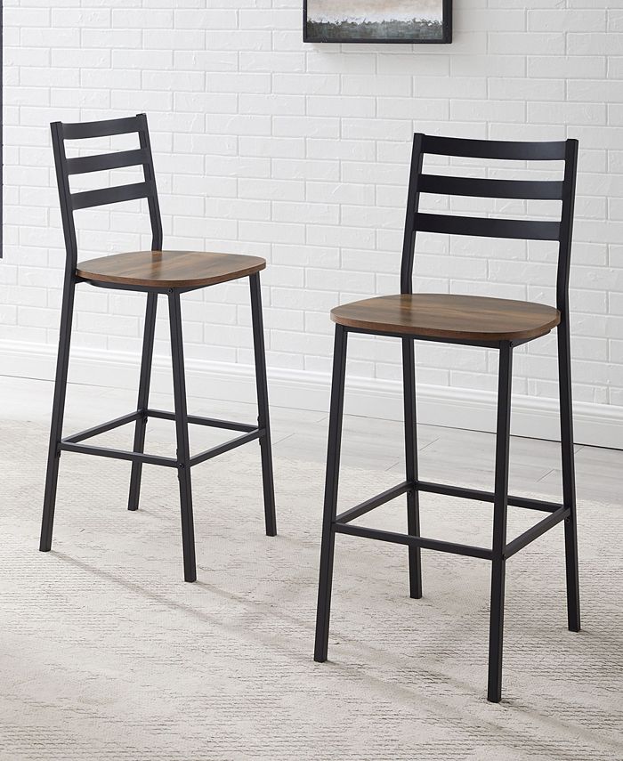 Walker Edison Industrial Slat Back Counter Stools, 2Pack Macy's