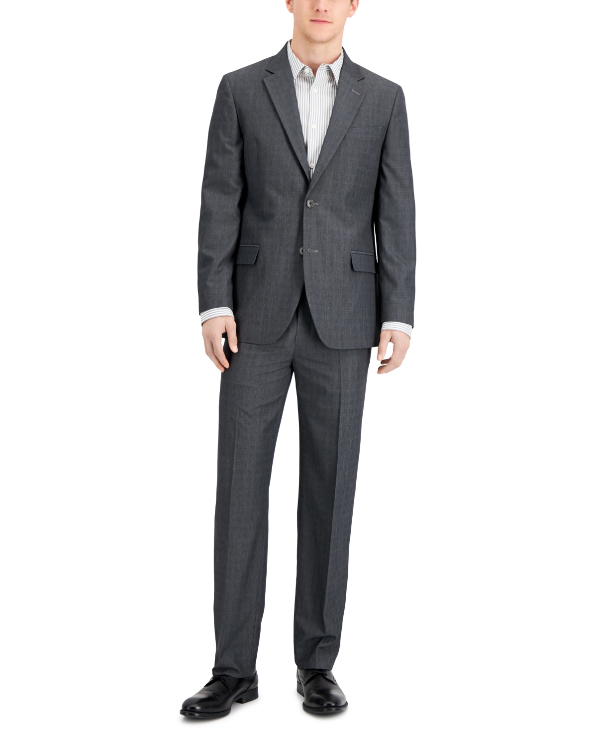 Nautica Men's Modernfit Bistretch Suit In Charcoal Tick ModeSens