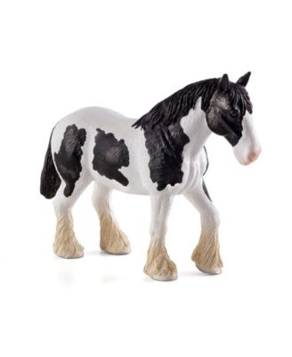 Mojo Realistic Black and White Clydesdale Horse Figurine