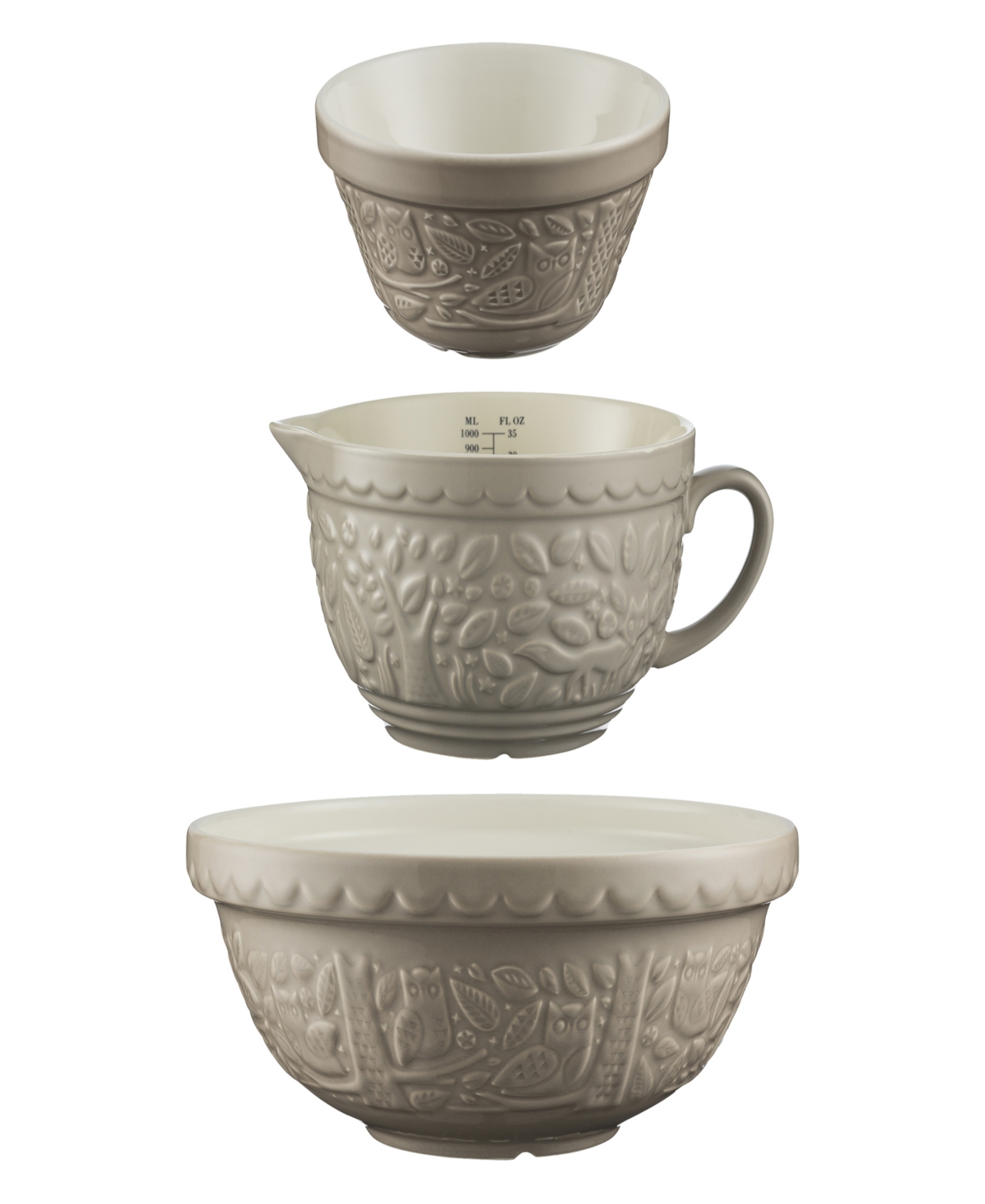 Mason Cash In The Forest Owl Mixing, Measuring And Allpurpose Bowls, Set Of 3 In Stone ModeSens