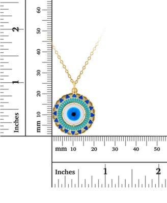 Enamel Evil Eye 18" Pendant Necklace in 14k Gold