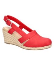 Macy's red wedge shoes 2025