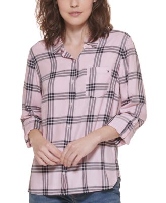 tommy hilfiger plaid shirt womens