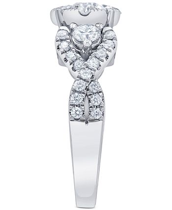 Macy's - Diamond Halo Bridal Set (2 ct. t.w.) in 14k White Gold