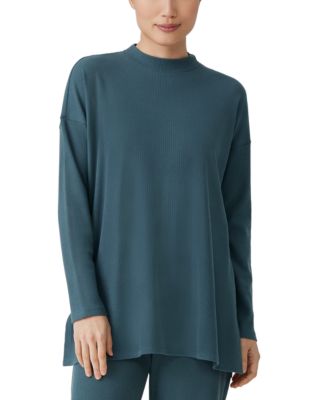 Eileen Fisher Organic Cotton Blend Mock Neck Top Macy s