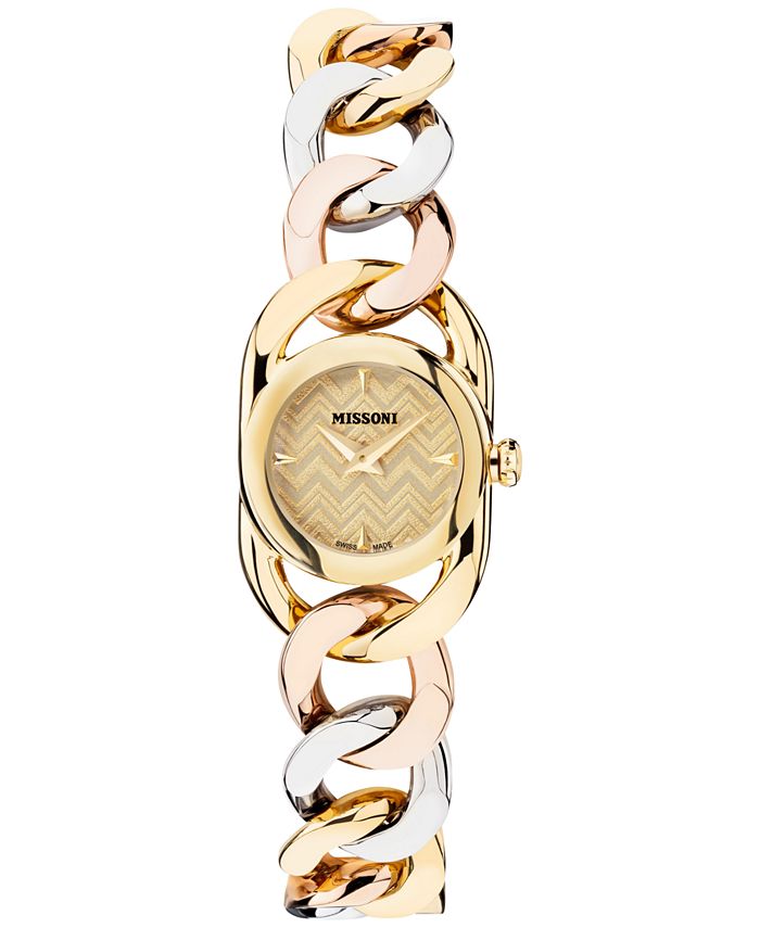 Missoni - Women's Swiss Gioiello Multicolor Link Gold Ion-Plated Bracelet Watch 23mm
