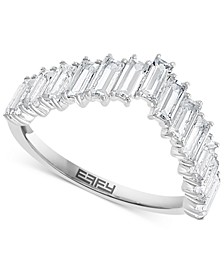 EFFY® White Topaz Emerald-Cut Chevron Ring (1-3/8 ct. t.w.) in Sterling Silver