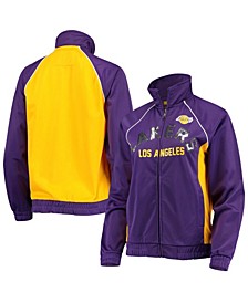 Women's Purple, Gold Los Angeles Lakers Backfield Raglan Full-Zip Track Jacket