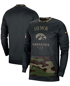 Men's Black and Camo Iowa Hawkeyes Military Appreciation Performance Pullover Sweatshirt