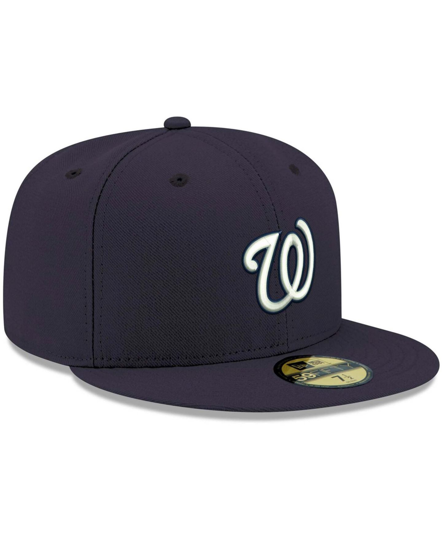 Мужская кепка New Era Navy Washington Nationals Logo White 59FIFTY Fitted Hat — фото 4