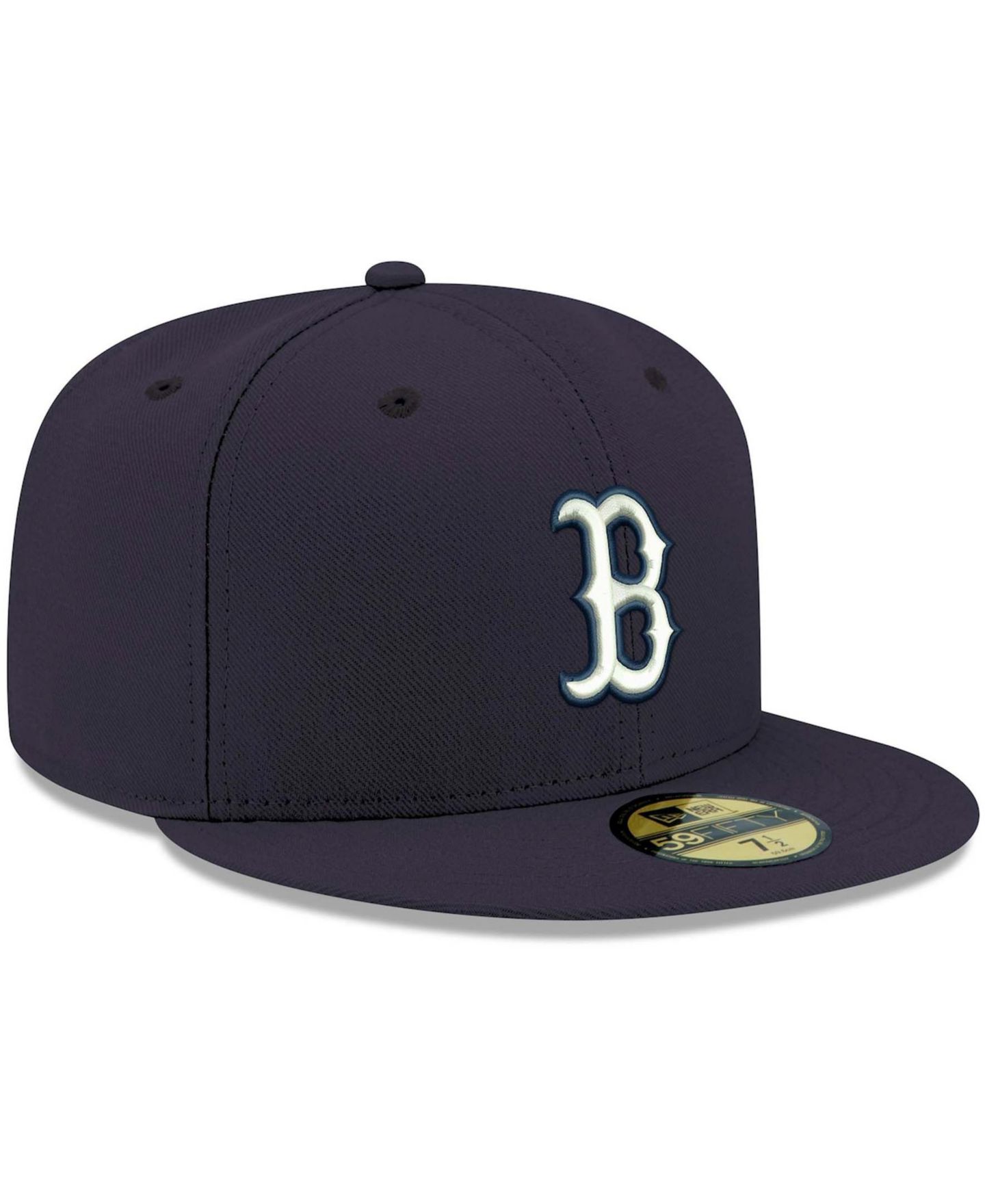 Мужская кепка New Era Navy Boston Red Sox Logo White 59FIFTY Fitted Hat — фото 3