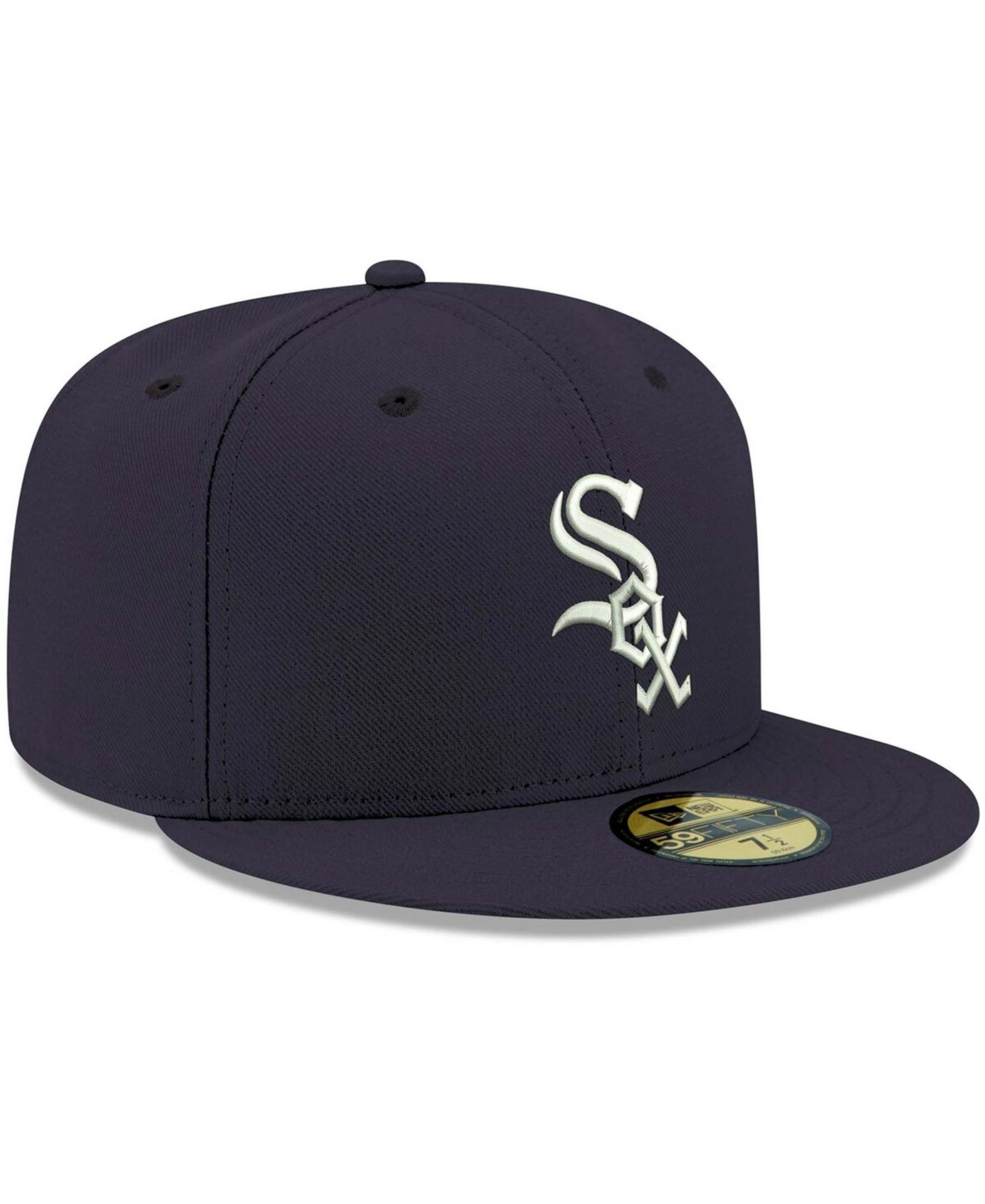Мужская кепка New Era Navy Chicago White Sox Logo White 59FIFTY Fitted Hat — фото 4