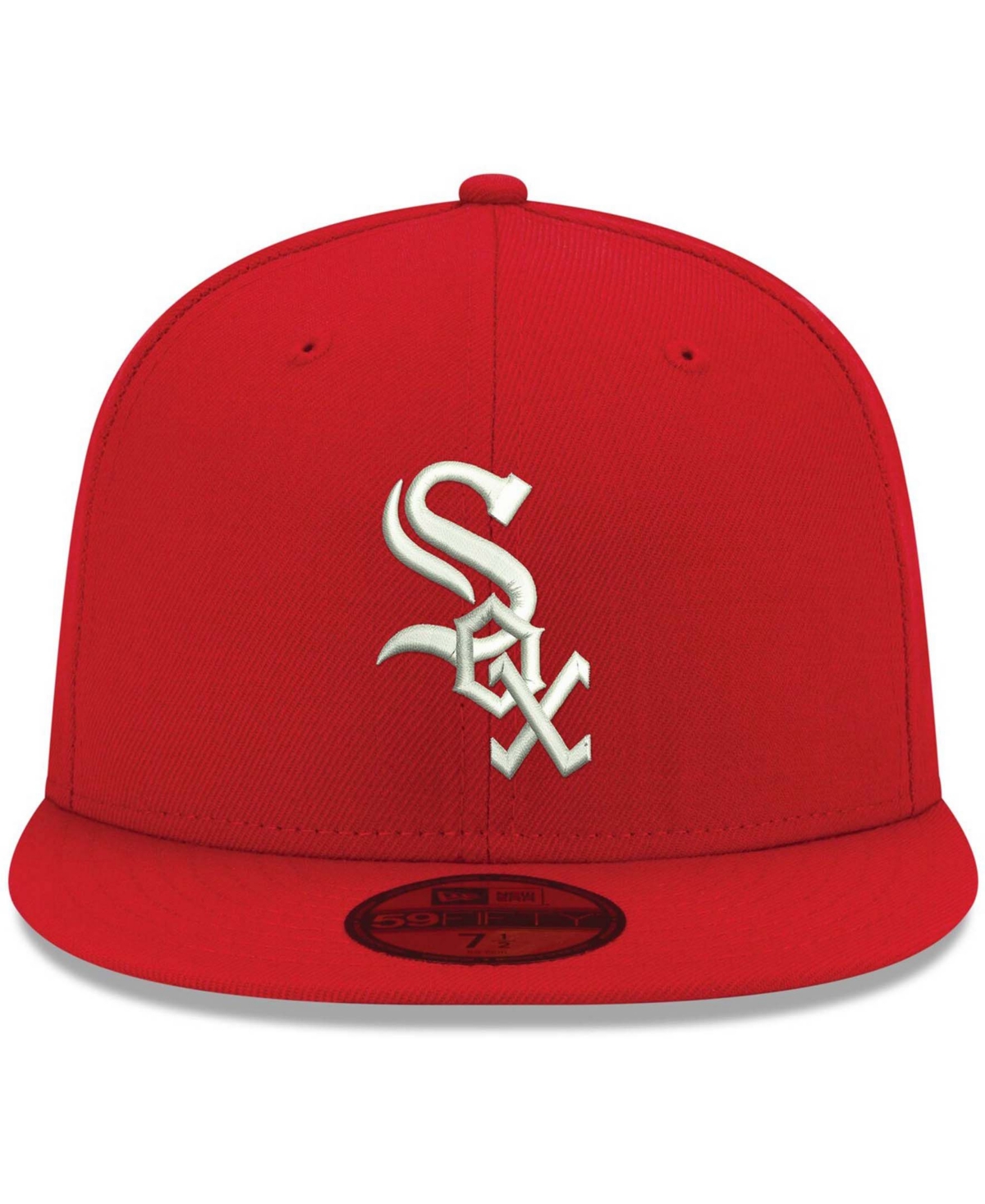Men'sChicago White Sox Logo White 59FIFTY Fitted Hat - Red