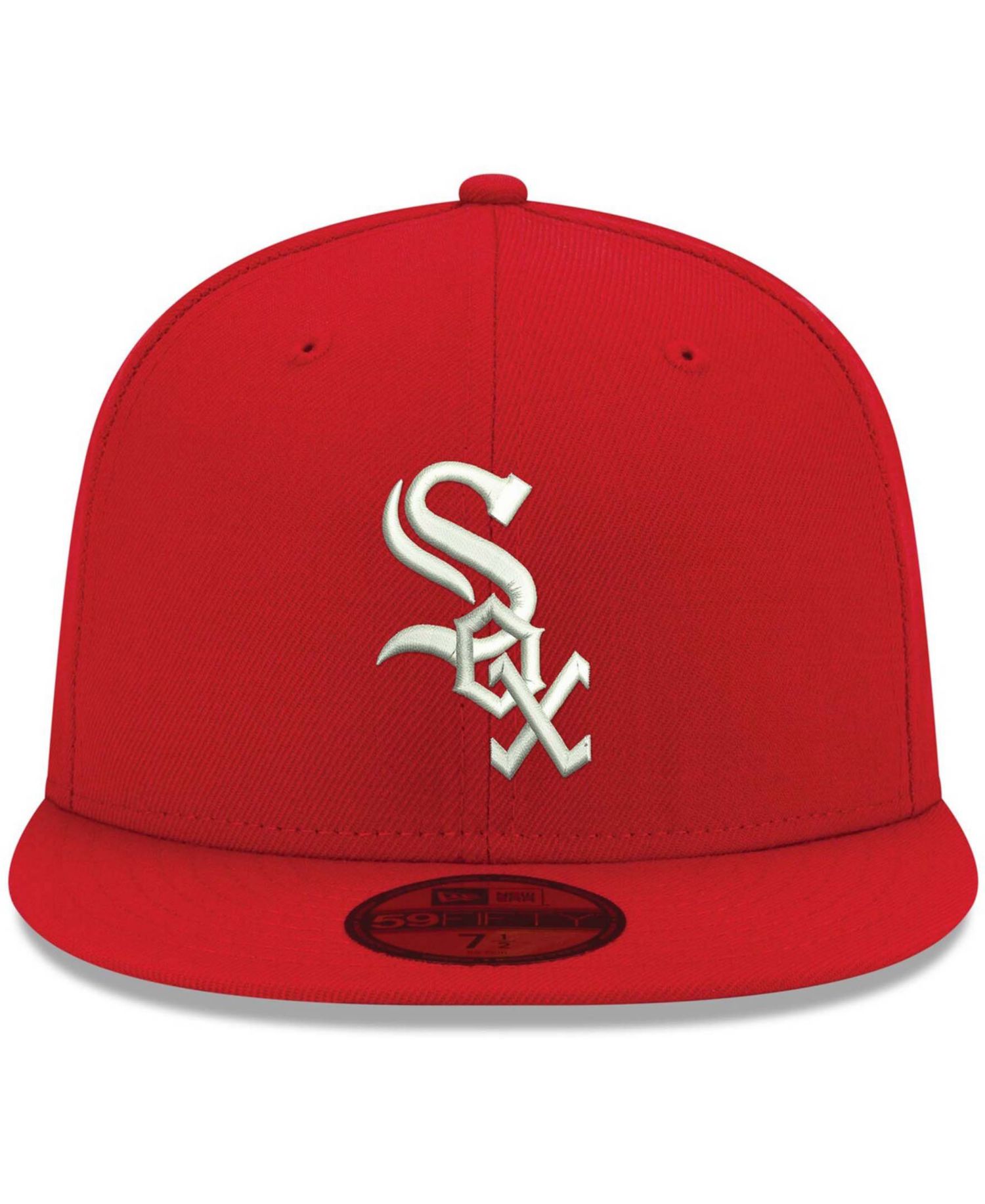 Men's Red Chicago White Sox Logo White 59FIFTY Fitted Hat